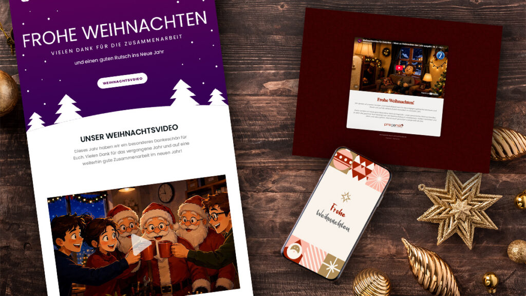 Weihnachtsvideo über E-Mail, Newsletter, Social Media und Website für Unternehmen nutzen